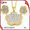 Jewelry Factory Wholesale Women Jewelry Earrings Colored Rhinestone Jewelry Set
