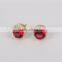 Fashion 925 sterling silver red zircon colorful jewelry wholesale stud earrings