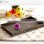 PU leather hotel tea cup tray, Faux leather serving tray with insert handle tea serving tray, faux leather tray for hotel
