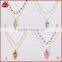 Beautiful arrowhead shape golden crystal layered multicolor multistrand crystal necklace