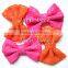 Hot selling big sparkle sequin fabric hair bowknots headband accessory,bow for clothes/clips/head wraps