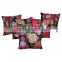 Indian Fruit Print Kantha Cushion Cover Tropical Kantha Pillow Cover Set Of 5 Pcs.