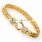 fashion men bracelet 316 l stainless steel braid link chain gold chunky chain bracelet