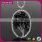 New Machine 2016 Gemstone Leaf Black Bead Long Chain Necklace