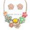  Express Handmade Rhinestone Flower Design Fashion Pendant Necklace Sets and custume jewelry set