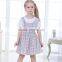 Girls cotton frock designs popular style kid plaid dress for girl