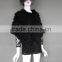 Knitting Natural Black Rabbit Fur Scarf / Cape / Shawl / Wrap