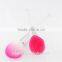 Pink Synthetic Hair Blush BrushTransparent Acrylic Handle Flame Shape Powder Brush
