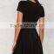 OEM Custom Low V Short Sleeves Little Black Sexy Dresses for Women                        
                                                Quality Choice