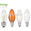 2016 hot selling LED candle light bulbs C35F E14 2W Dimmable led filament bulb