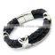 Leather Black Mens Bracelet Bangle