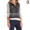 2015 front button double side pockets denim women jacket with hood JXQ1038