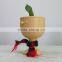 Design Cute Decoration Small Wooden Resin Tractor Flower Pot