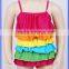 Cute Colorful Tiered Rainbow Kids Swimwear for Girls