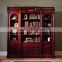 Antique Solid Wood Bookcase With Glass Door