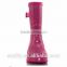 clear pink women high heels rubber rain boots with buckle strap