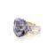 Hot sale natural gemstone agate druzy stone gold ring