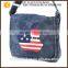 walking shoulder bag us flag shoulder cowboy canvas sing sling backpack foldable messenger for camping