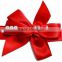 Custom chocolate packing ribbon bow with elastic loop pre-made bow for baking decoration