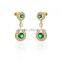 2016 Rellecona AAA+ multicolor cubic zirconia dangling earring yellow gold plated jewelry