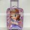 Small cartoon purple trolley bag for girl