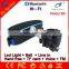 B6 blue color wireless handsfree LED bluetooth speaker with FM radio, support TF card,Bell Ring and holder for bicycle