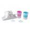 Kids Toothbrush Holder Set Toothpaste Dispenser with 2 Tooth Mugs, Stand Toothbrush Holder Automatic Toothpaste Squeezer