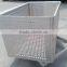 waterproof Aluminum turnover container with casters, metal plated container