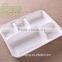 Sugarcane bagasse 5-compartment food container with PET lids