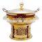 deluxe brass chafing dish with porcelain food pan/food warmer chaffing dish