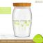 2014 New Style Small Candy Glass Jars with Darker Wood Lid