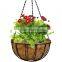 2016 factory custom decoration black hanging iron flower basket stand