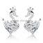New design fine jewelry 100% 925 Sterling Silver Swan zircon earrings