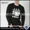 Black Custom Printed Sweatshirt Fleece Lined Autumn Casual Mens Clothing Pullover 80% Cotton 20% Polyester Fabric Material Sweat
