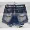 Boutique shorts wholesale 100% cotton denim hole jeans floral sequin stripe shorts