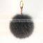 Myfur Hot Sale 2016 Fox Fur Keyring Ball PomPom Cell Phone Car Keychain Pendant Handbag Charm Key