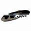 Bordeaux Wine Opener - has black non-stick coated corkscrew, double hinge lever and comes with your logo