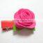 2015 Top Baby Hair Clips With Flower Solid Colors Fabric Rose Flower Attached Clip Handmade Baby Hair Clips