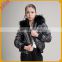 Women Custom Design Lace Outwear Coat Plain Ruched Sleeve Laced Bomber Jacket