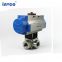 INVCO Pneumatic actuator 3 way High Pressure ball valve ,Stainless Steel Pneumatic Ball Valve for high media