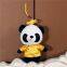 OEM ODM Leather Panda Design Faux Fur Pompom Keychain