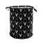 canvas organizer deer laundry basket large black foldable laundry basket PU storage basket with leather handles