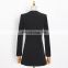 TWOTWINSTYLE Casual Women Dress Square Collar Long Sleeve High Waist Minimalist Black Mini
