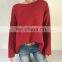 2020 new arrival Wholesale Ladies Fashion stylish Wide neck Drop Shoulder Butterfly Long Sleeve Sweater