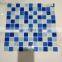 Swimming Pool Mosaic Tiles White and Blue Square Shape Glass Mosaic