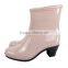 Glaze woman high heel custom half rain boots