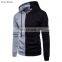Clothing manufacturers wholesale custom men's casual sports hooded sweater zipper cardigan asymmetric splicing jacket