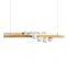 2022 New Design Nordic Modern Long Wooden Glass Ball Pendant Light for Home Restaurant Decoration Chandelier