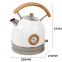 White retro electric kettle 1.8L double-layer thickened automatic power off dry burn 304 stainless steel kettle