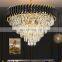Round living room Aluminum steel led chandeliers modern pendant light black gold chandelier crystal lights luxury